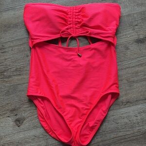Vibrant Pink One Piece Swimsuit with cut out